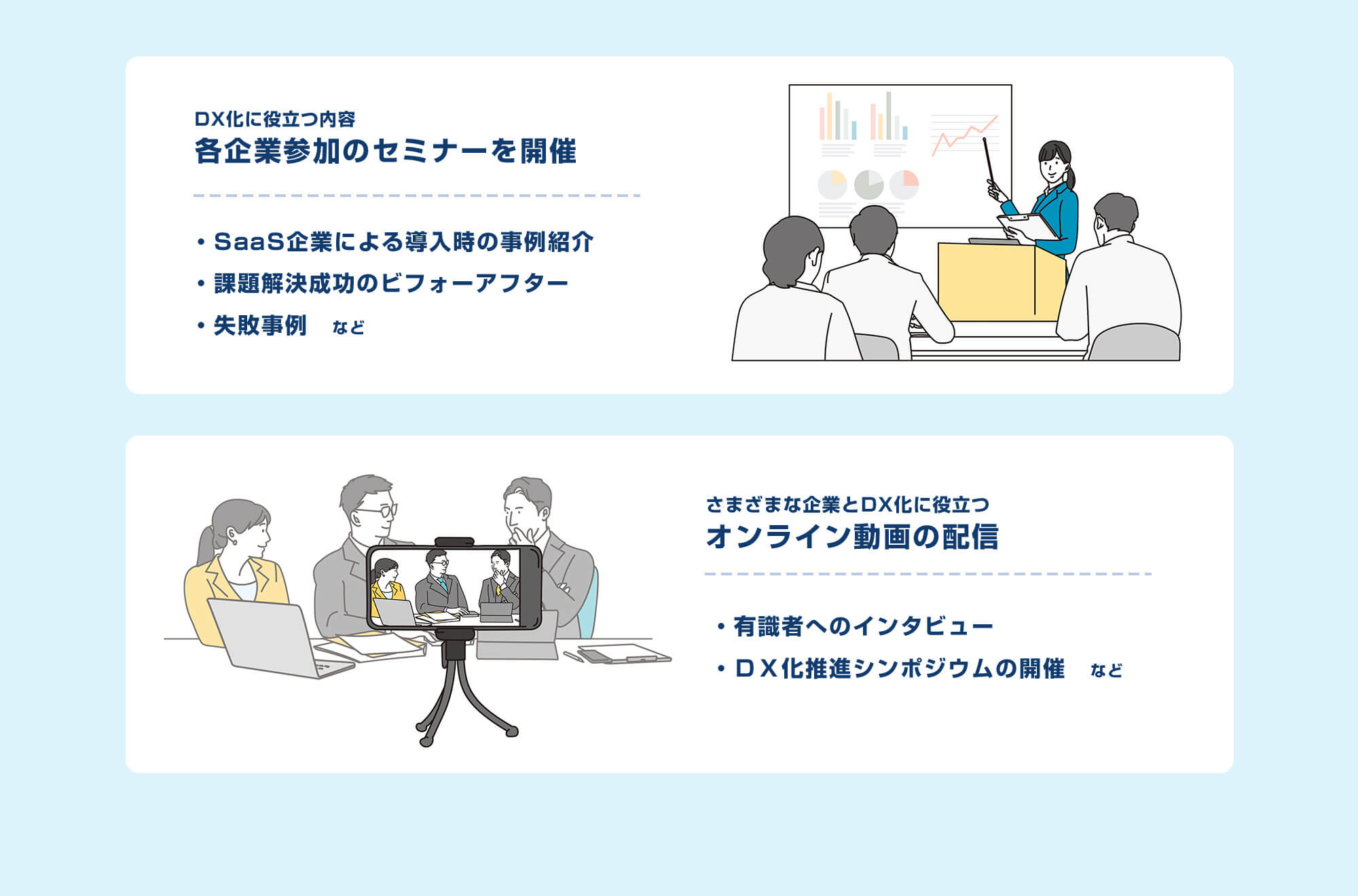 各企業参加のセミナーを開催、オンライン動画の配信