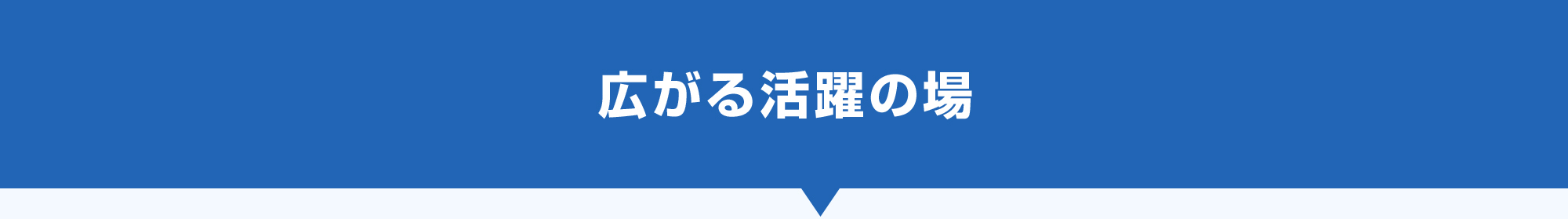 広がる活躍の場